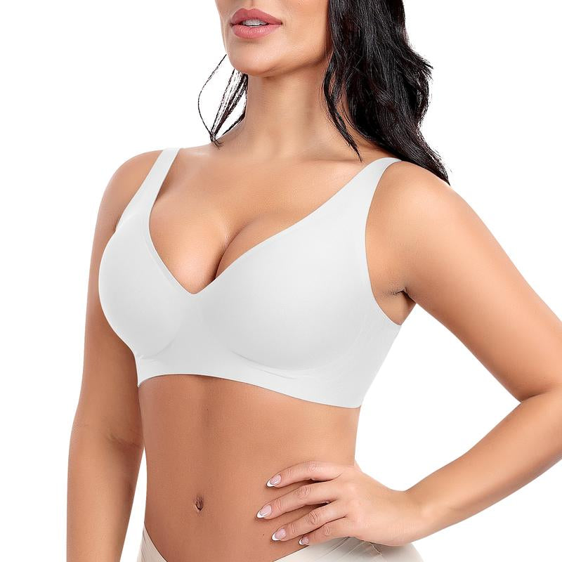 Werena V-Neck Wireless Bras for Women Seamless No Underwire Bra Comfortable Everyday Wire-Free Bras - Kiki of DC Styles Store
