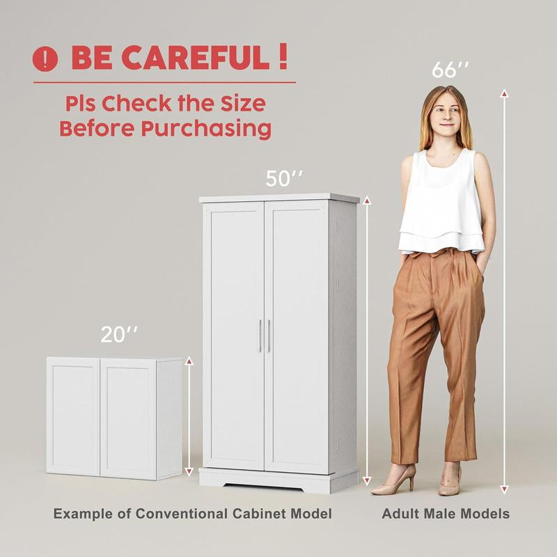 71" Kitchen Pantry Storage Cabinets with Farmhouse Doors, Adjustable Shelves for Space in Dining or Living Room, Modern Furniture Organization Closet - Kiki of DC Styles Store