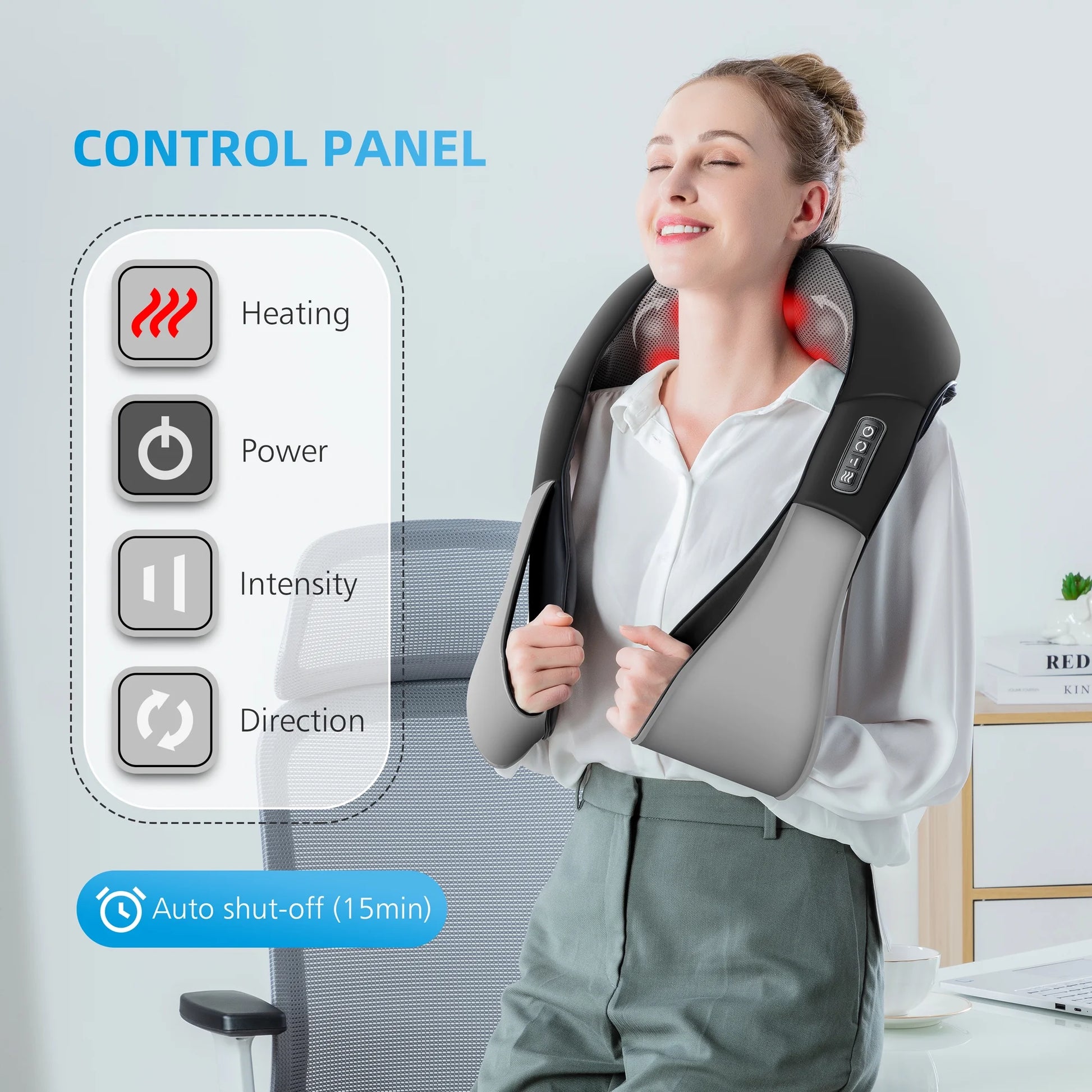 4D Shiatsu Neck and Back Massager with Heat for Pain Relief - Ideal Gift for Parents