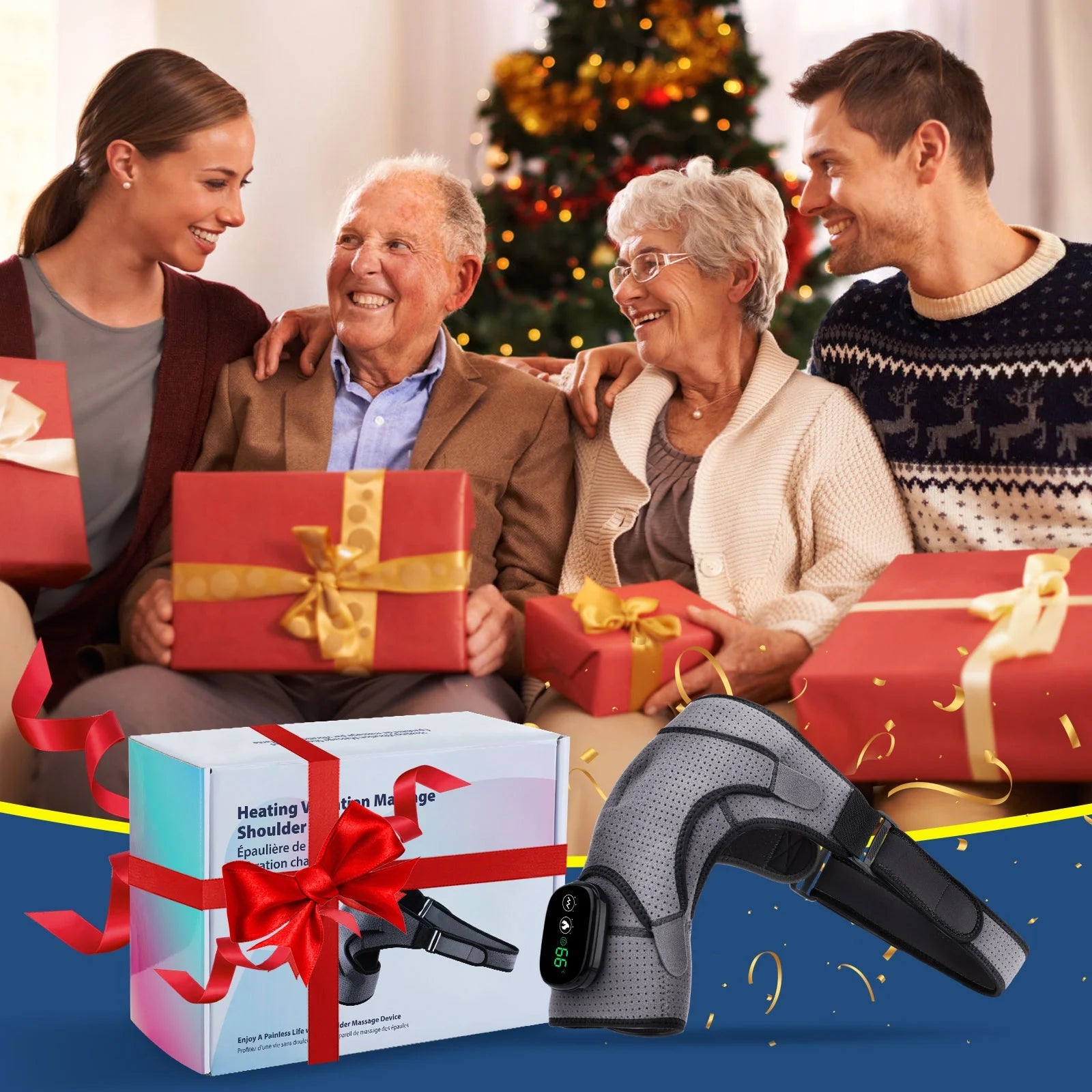 Shoulder Heating Pad with Massage, Electric Heated Shoulder Wrap for Men Women, Cordless Vibration Massage Heated Shoulder Brace with 3 Heating & Vibrations,Left Right Shoulder Massage for Relaxation - Kiki of DC Styles Store