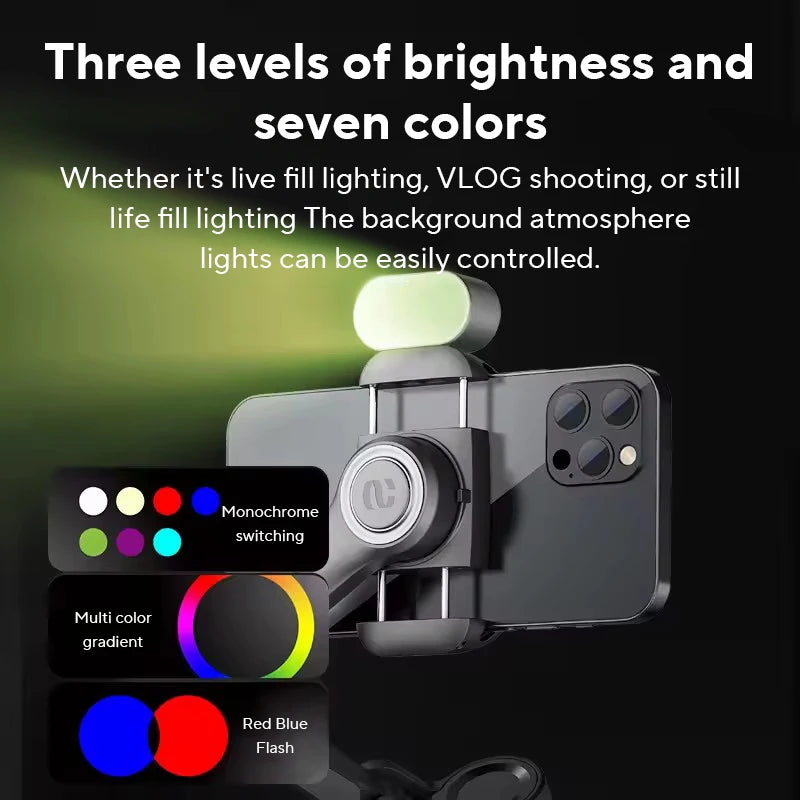 3-Axis Handheld Gimbal Stabilizer for Smartphone with Fill Light for Iphone Android Face Tracking Tiktok Vlog Smart XE - Kiki of DC Styles Store