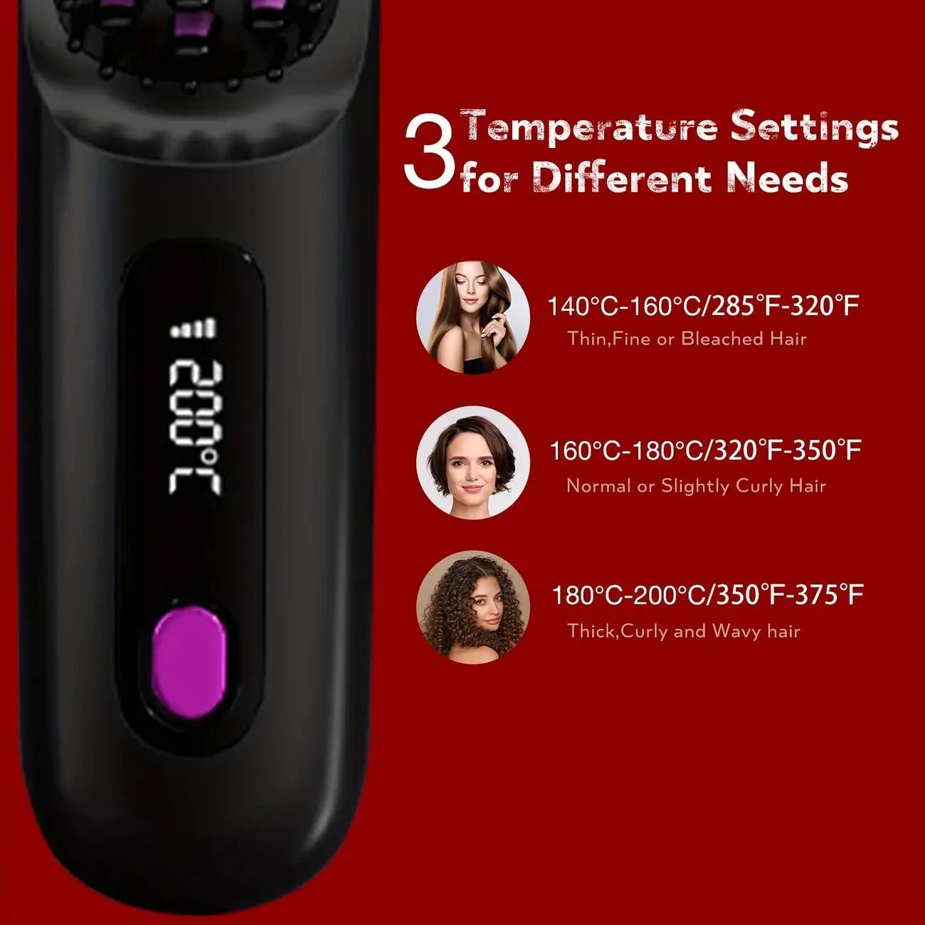 Experience Effortless Styling with the 2026 Upgraded Portable Hair Straightening Comb - USB Rechargeable & Wireless for Ultimate Convenience