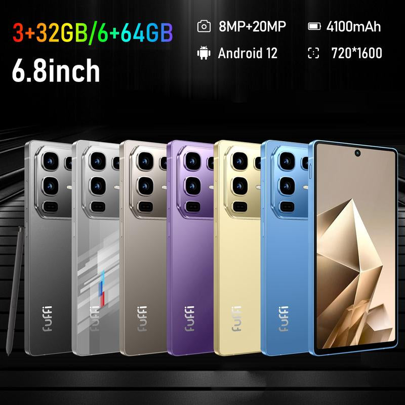 Fuffi 6.8 Inch Android Smartphone with Stylus, 3Gb+32Gb/6Gb+64Gb, 8Mp+20Mp Camera, 4100Mah Battery, Dual Sim 4G Unlocked Android 12 Mobile Phones - Kiki of DC Styles Store