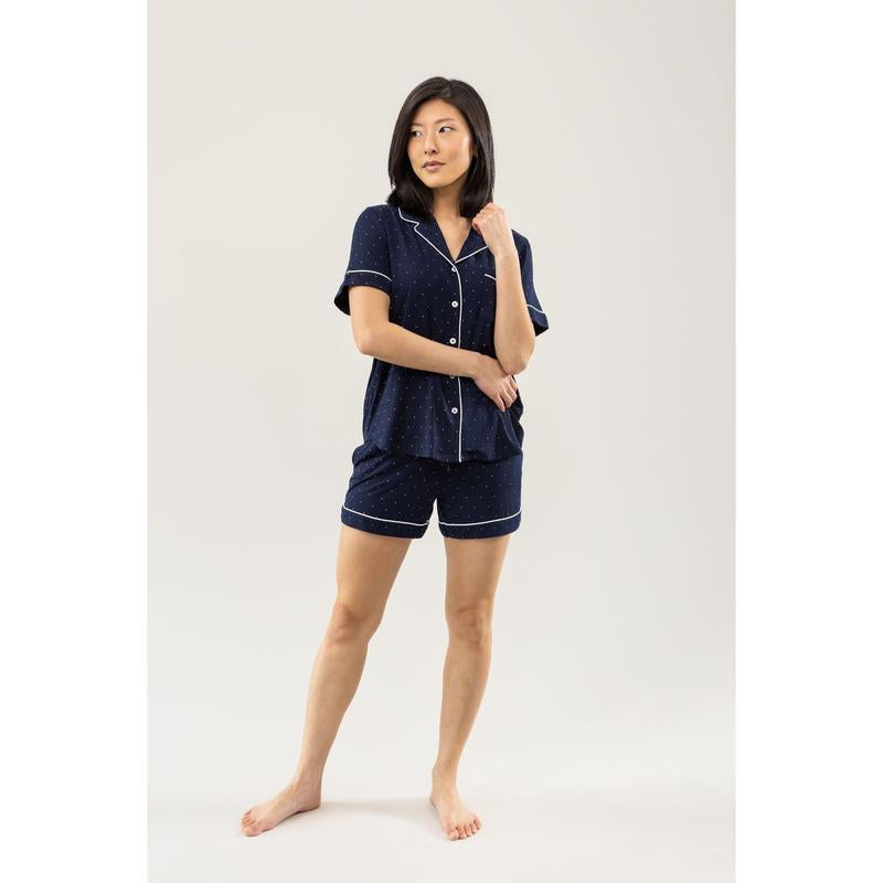 Luxurious Women's Bamboo Stretch-Knit Short Sleeve Pajama Set - Perfect for Cozy Nights! - Kiki of DC Styles Store