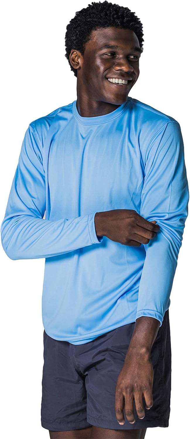 Stay Protected and Stylish with Our Men's UPF 50+ Long Sleeve Outdoor T-Shirt - Perfect for Fishing, Running, Hiking, and Swimming