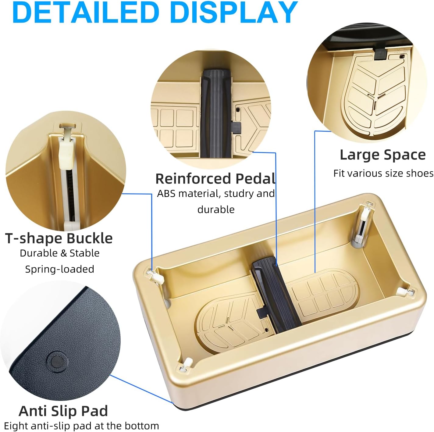 Automatic Shoe Covers Dispenser,200 Pcs Disposable Shoe Cover,Waterproof T Buckle Shoes Cover for Adult and Kids All Sizes,Portable Machine for Indoors/Home/Office, Gold