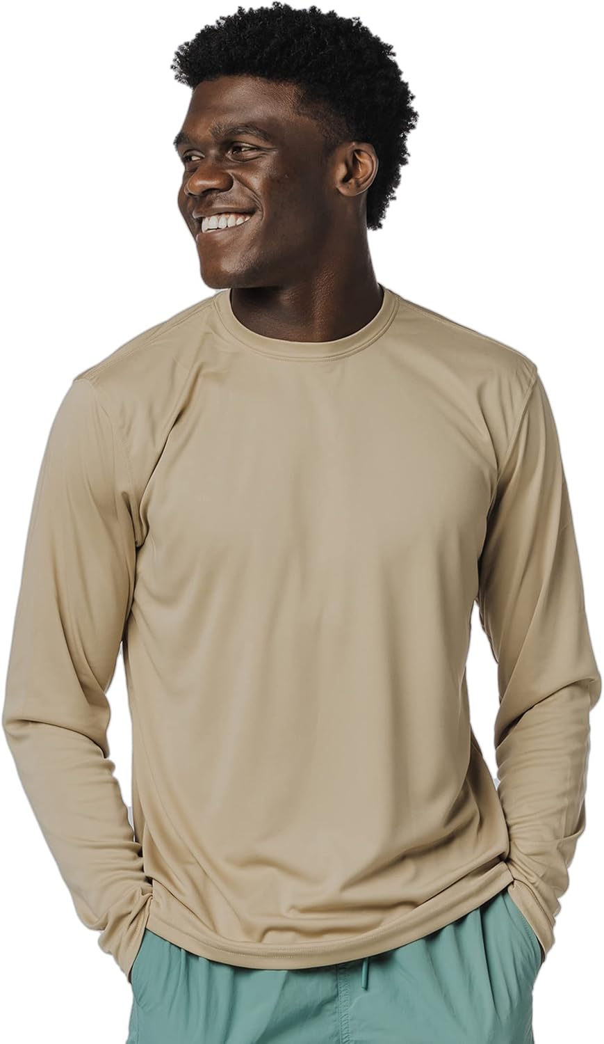 Stay Protected and Stylish with Our Men's UPF 50+ Long Sleeve Outdoor T-Shirt - Perfect for Fishing, Running, Hiking, and Swimming