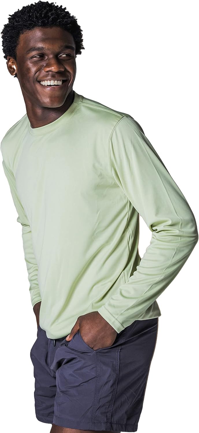 Stay Protected and Stylish with Our Men's UPF 50+ Long Sleeve Outdoor T-Shirt - Perfect for Fishing, Running, Hiking, and Swimming