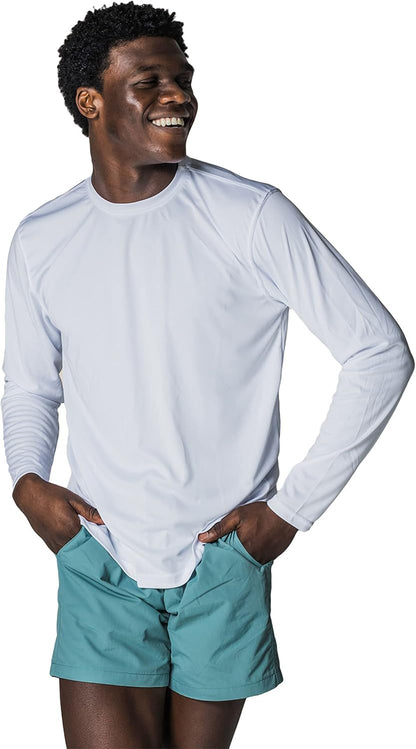 Stay Protected and Stylish with Our Men's UPF 50+ Long Sleeve Outdoor T-Shirt - Perfect for Fishing, Running, Hiking, and Swimming