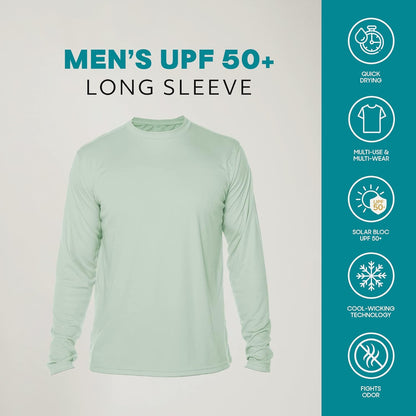 Stay Protected and Stylish with Our Men's UPF 50+ Long Sleeve Outdoor T-Shirt - Perfect for Fishing, Running, Hiking, and Swimming