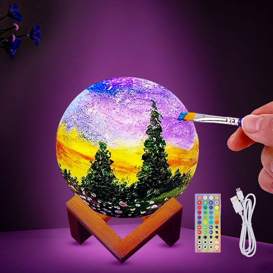 Paint Your Own Moon Lamp Kit, 2025 Update USB Rechargeable Remote Control, DIY Arts Supplies and Crafts Kit, Ages 6 7 8 9 10 11 12 13 Year Old Girls Boys Kids Birthday Gifts