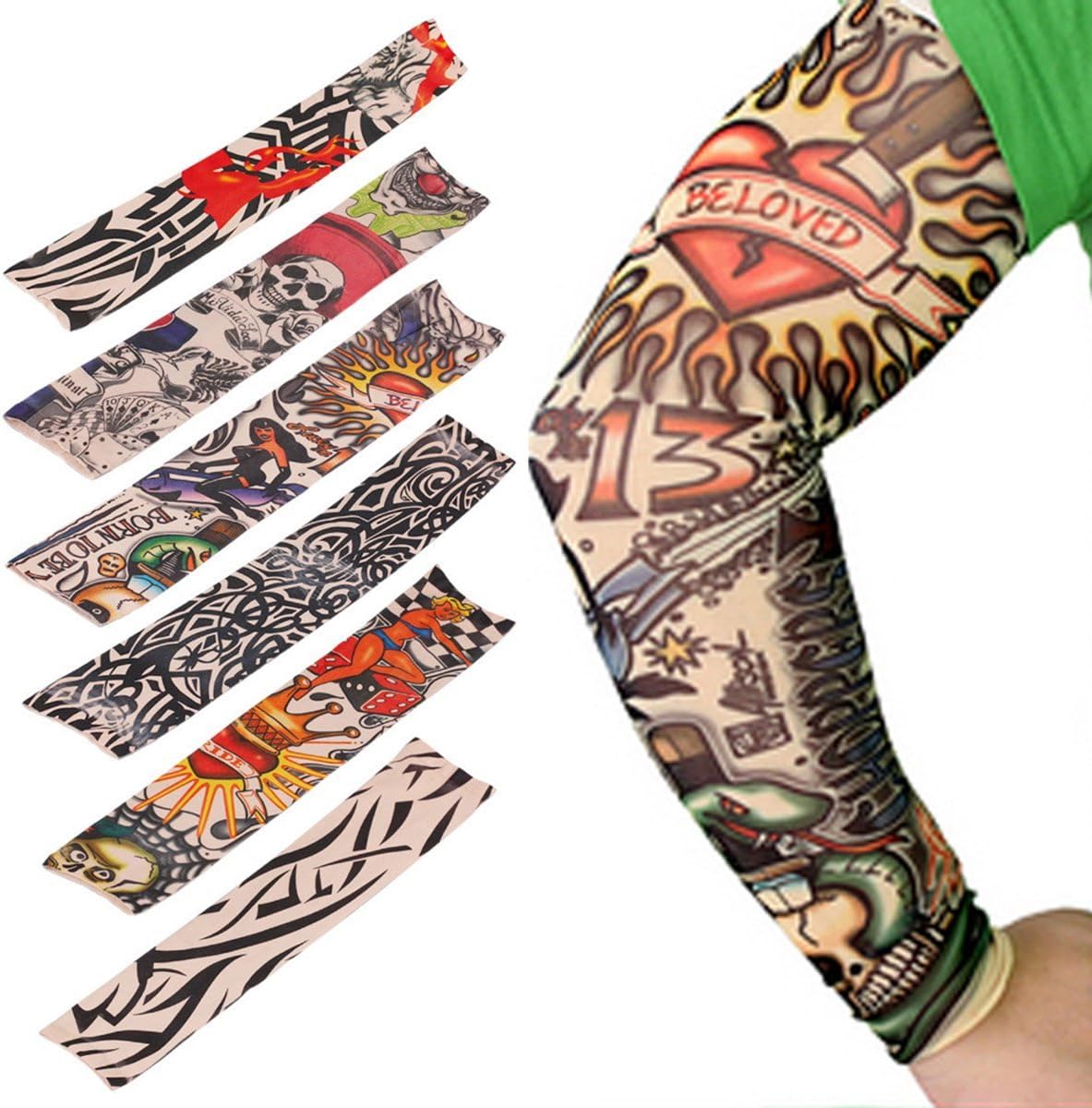 Temporary Tattoo Sleeves Set Arts Temporary Fake Slip on Tattoo Arm Sleeves Kit