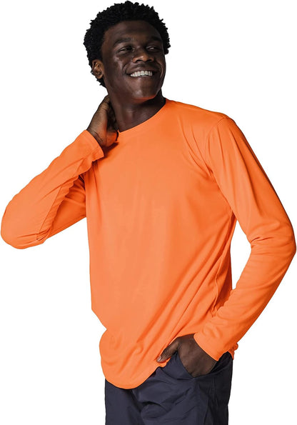 Stay Protected and Stylish with Our Men's UPF 50+ Long Sleeve Outdoor T-Shirt - Perfect for Fishing, Running, Hiking, and Swimming