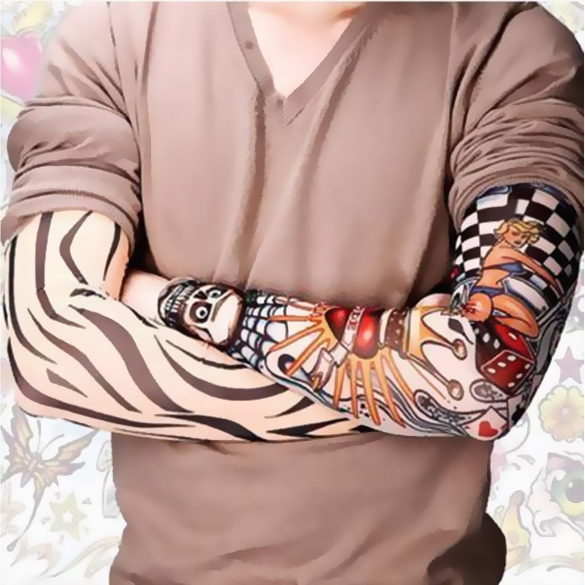 Temporary Tattoo Sleeves Set Arts Temporary Fake Slip on Tattoo Arm Sleeves Kit