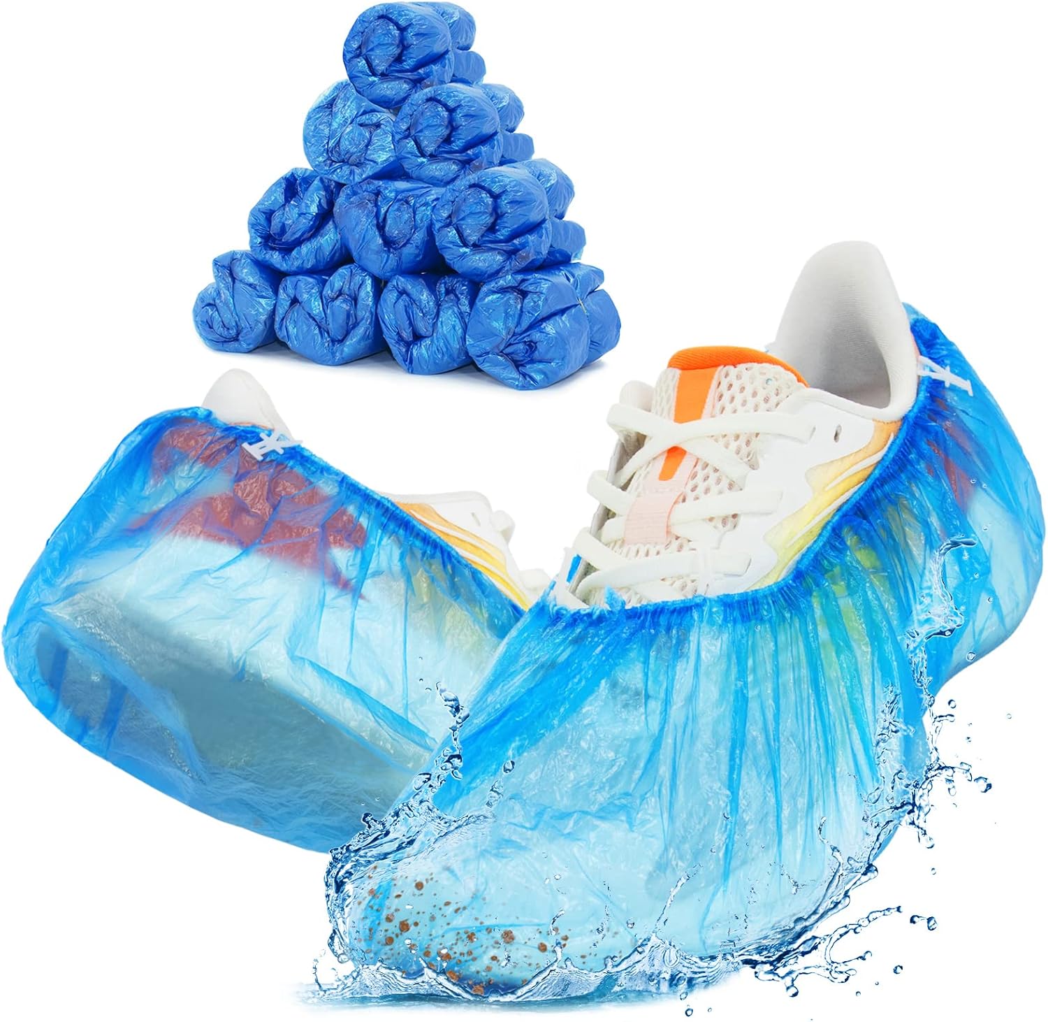 Automatic Shoe Covers Dispenser,200 Pcs Disposable Shoe Cover,Waterproof T Buckle Shoes Cover for Adult and Kids All Sizes,Portable Machine for Indoors/Home/Office, Gold