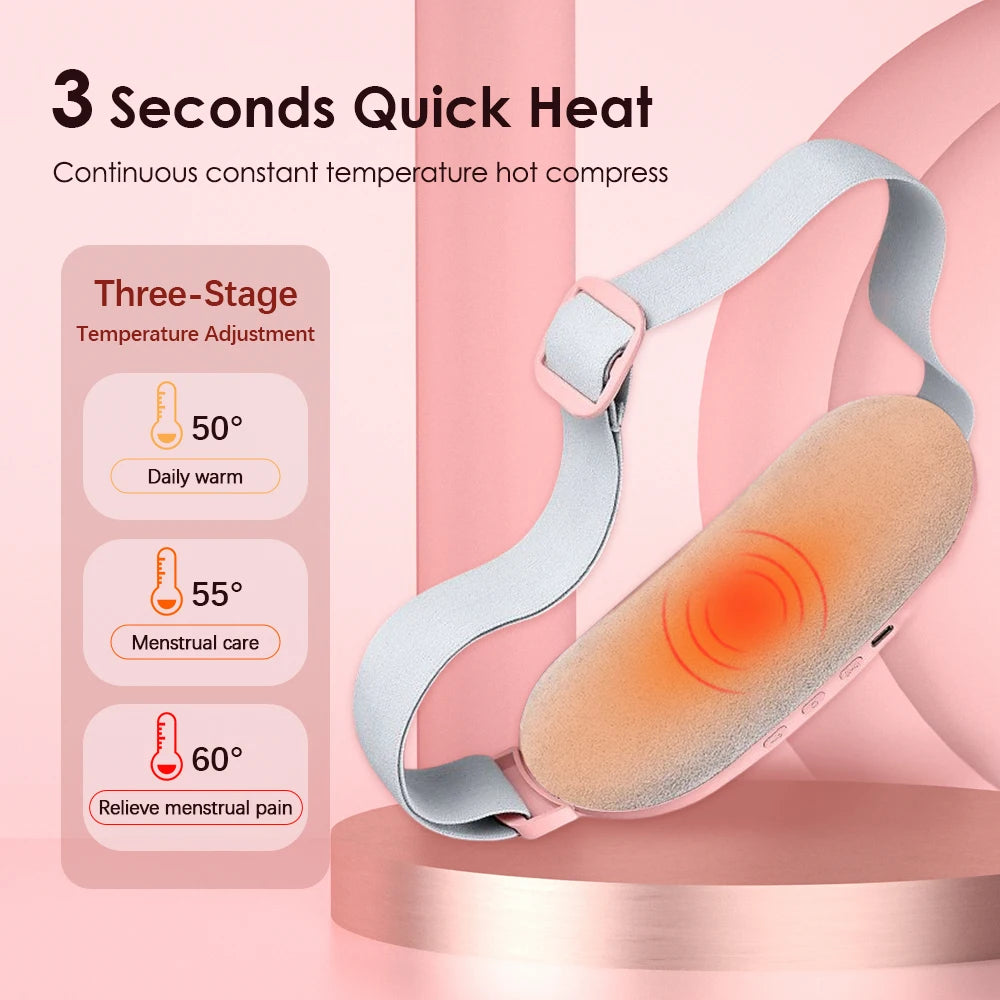 Electric Heating Pad Menstrual Cramp Massager Belt Women Period Relief Hot Compress Device Vibration Abdominal Ulter Warmer Belt - Kiki of DC Styles Store
