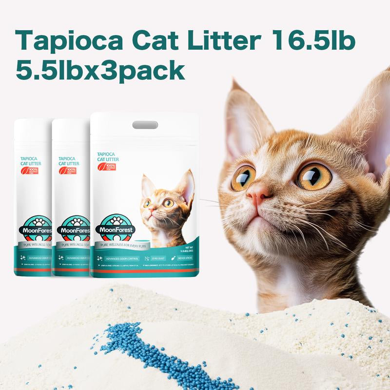 5.5Lb*3,Tapioca Cat Litter, Tofu Cat Litter, Kitty Litter,Odor Control Quick Clumping Low Dust ,Kitten Litter,Smart Litter Boxes Cat Litter,A Ideal Partner for Automatic Litter Boxes,Cassava Cat Litter,Flushable Cat Litter, - Kiki of DC Styles Store