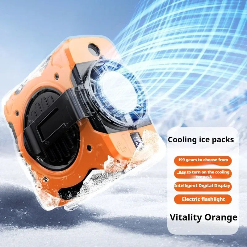 Eary Portable Waist Fan Clip 199 Speeds Wind Air Cooler Belt Fan with Light Lanyard Wearable Hands-Free Neck Fan for Outdoor