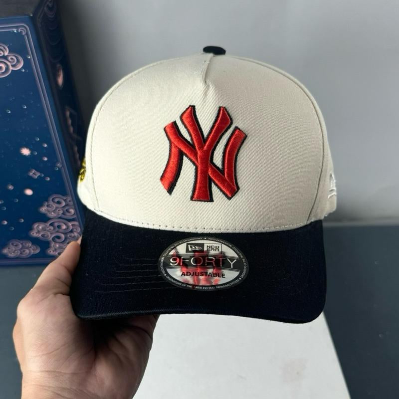 New Era NY 9FORTY Adjustable Baseball Hat for Men and Women - Soft Breathable Cotton, All-Season Wear, Metal Buckle Closure, Made in the USA