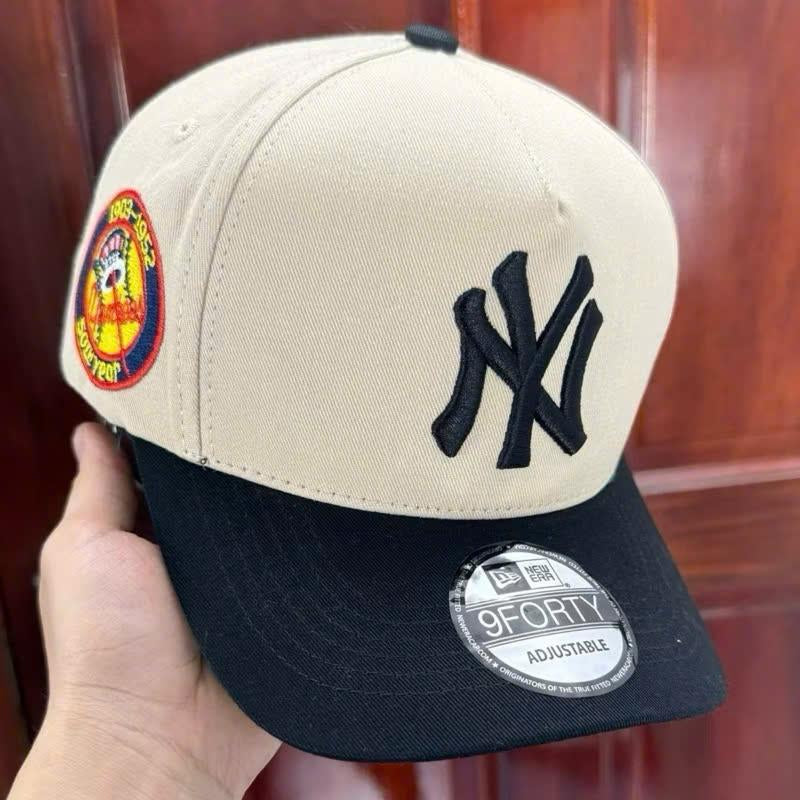 New Era NY 9FORTY Adjustable Baseball Hat for Men and Women - Soft Breathable Cotton, All-Season Wear, Metal Buckle Closure, Made in the USA