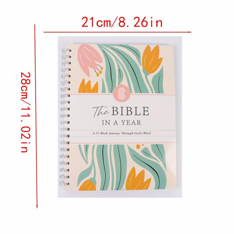 The Bible in a Year 52-Week Study Daily Prayer and Notes Set, Spiritual Journey Gift for Men and Women, Faith-Inspiring Bible Journal - Kiki of DC Styles Store