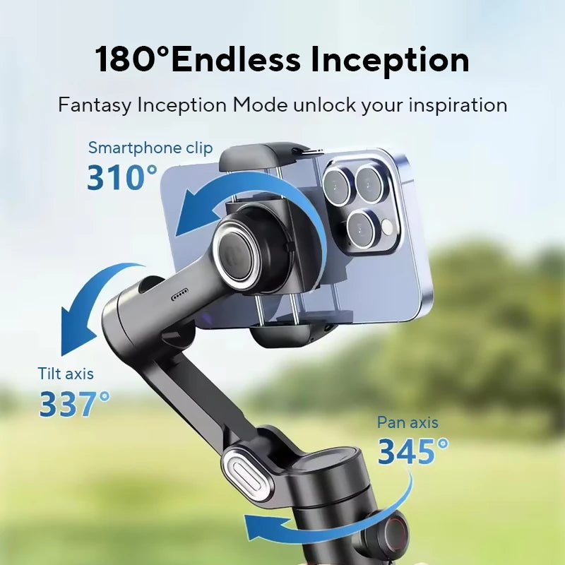 3-Axis Handheld Gimbal Stabilizer for Smartphone with Fill Light for Iphone Android Face Tracking Tiktok Vlog Smart XE - Kiki of DC Styles Store