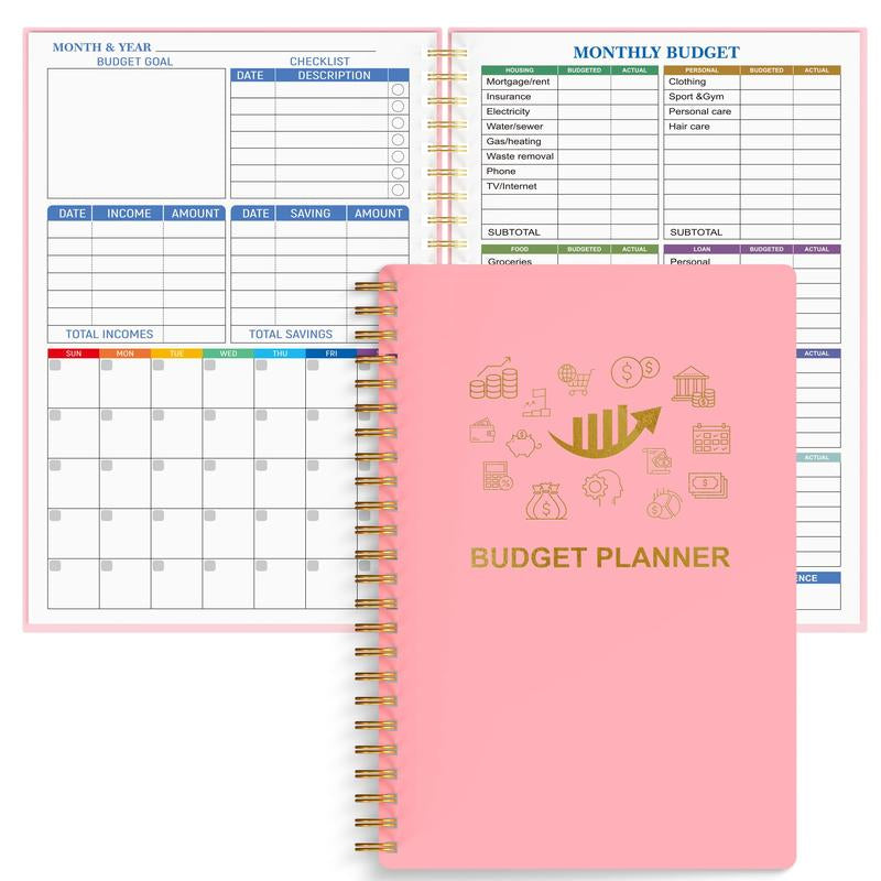 Budget Planner - Monthly Finance Organizer with Expense Tracker Notebook to Manage Your Money Effectively, Undated Finance Planner/Account Book, Start Anytimem,A5(8.6X5.9 Inchs),100Gsm Paper - Pink - Kiki of DC Styles Store