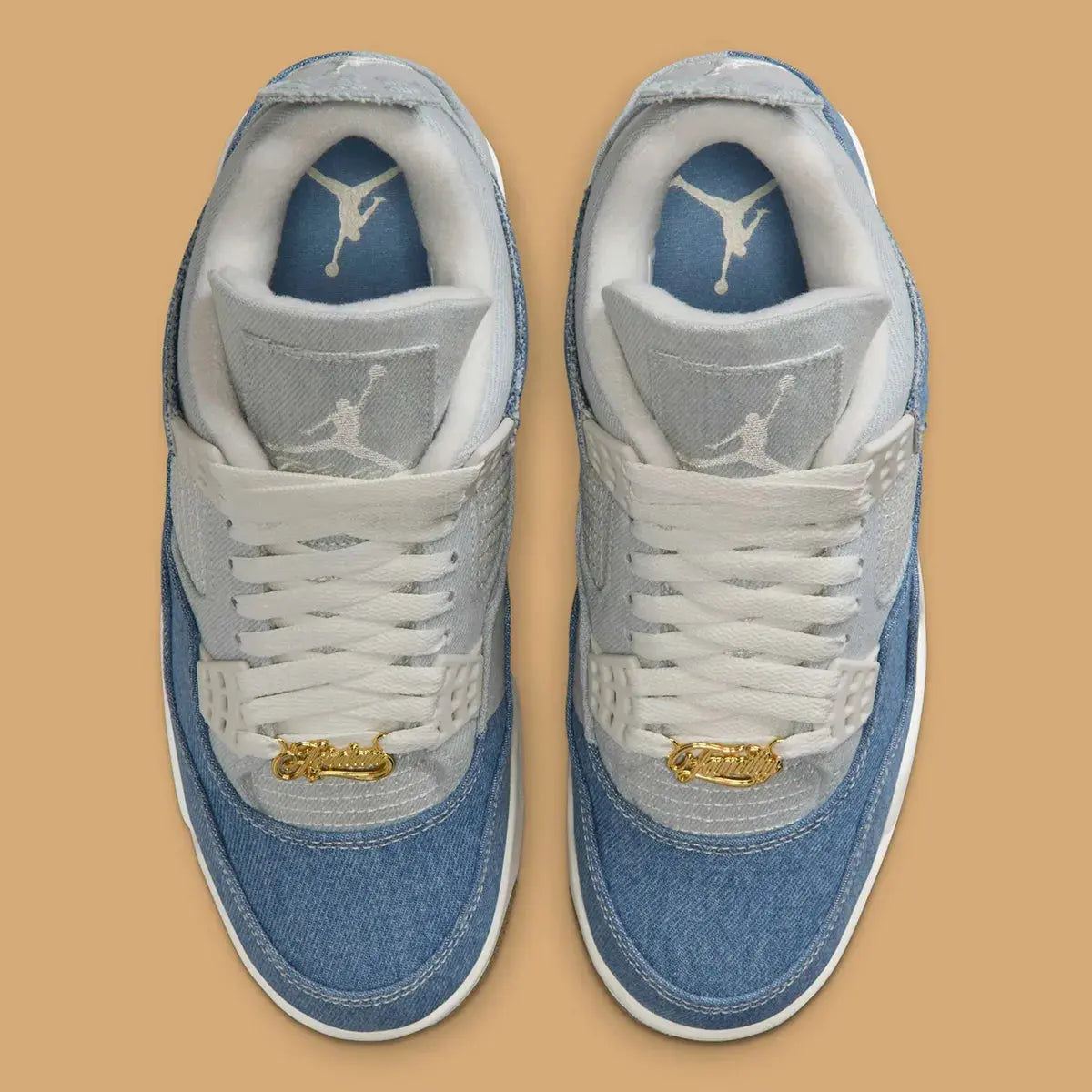 Elevate Your Style with Women's Air Jordan 4 Denim Sneakers - Trendy Blue Jean Design for Fashion-Forward Athletes