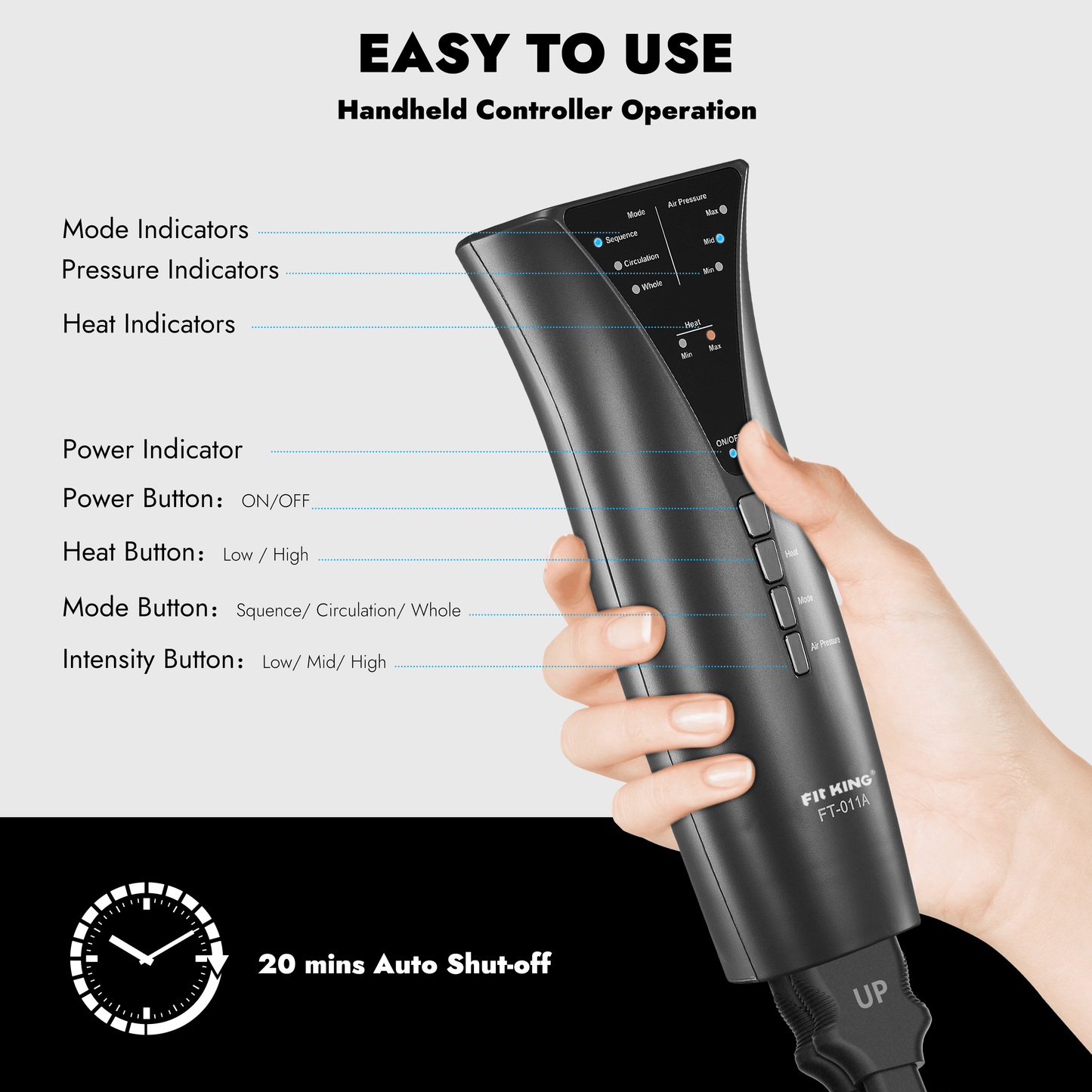 Leg and Foot Massager for Circulation with Knee Heat, Handheld Controller with Multiple Massage, for Relaxation Muscles FSA/HSA Eligible