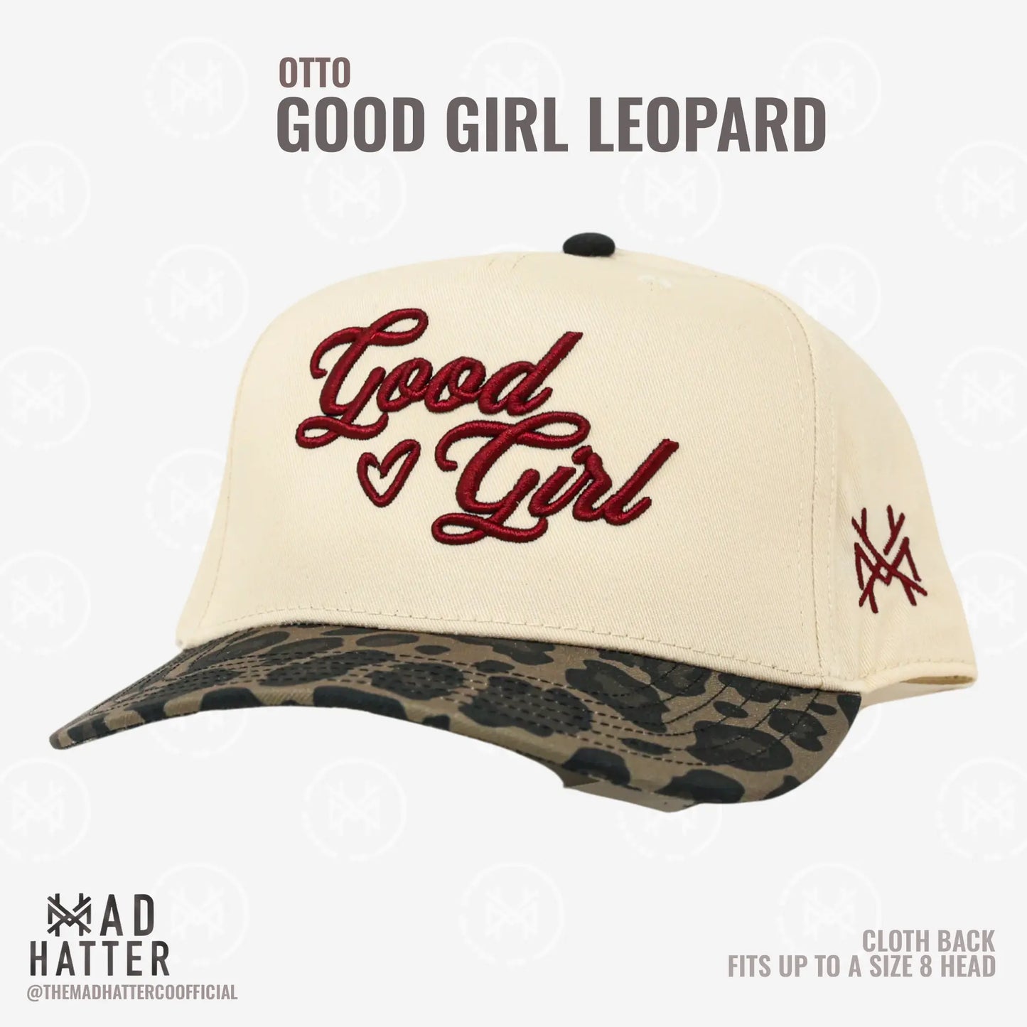 Elevate Your Style with the Good Girl 3D Puff Embroidered Trucker Hat - Adjustable Snapback for Women, Fits Up to Size 8!