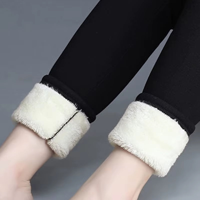 Thermal Lambwool Leggings Women Winter Thicken Fleece Lined Stretchy Warm Hight Waist Skinny Fitness Leggins Soft Workout Tights - Kiki of DC Styles Store