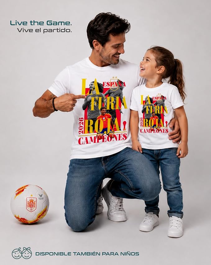 Spain World Champions 2026 La Roja Official Soccer Tee – Premium 100% Cotton Fan T-Shirt Amazon