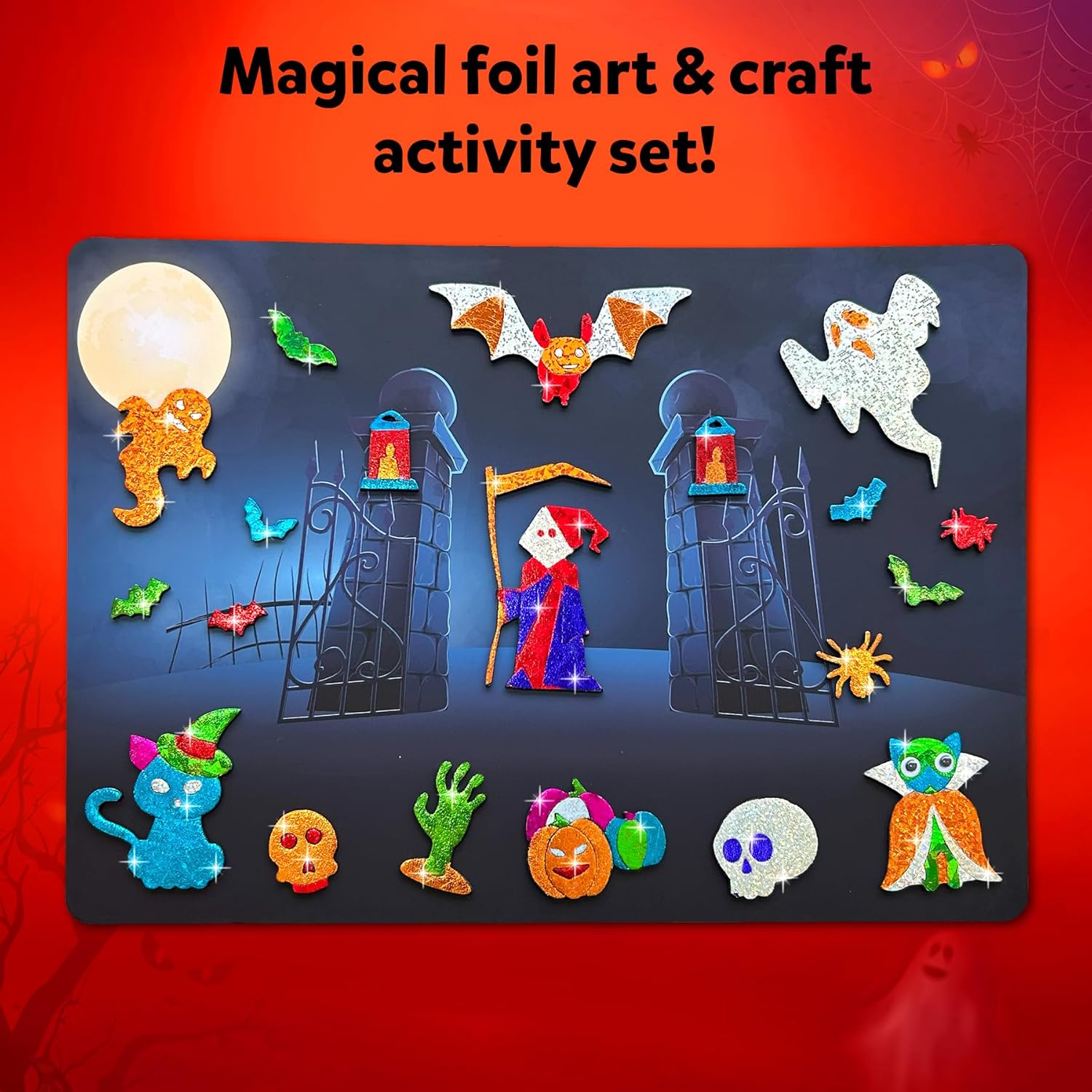 Foil Fun - Halloween, No Mess Art for Kids, Craft Kits, DIY Creative Party Activity, Trick or Treat, Gifts for Girls & Boys Ages 4, 5, 6, 7, 8, 9