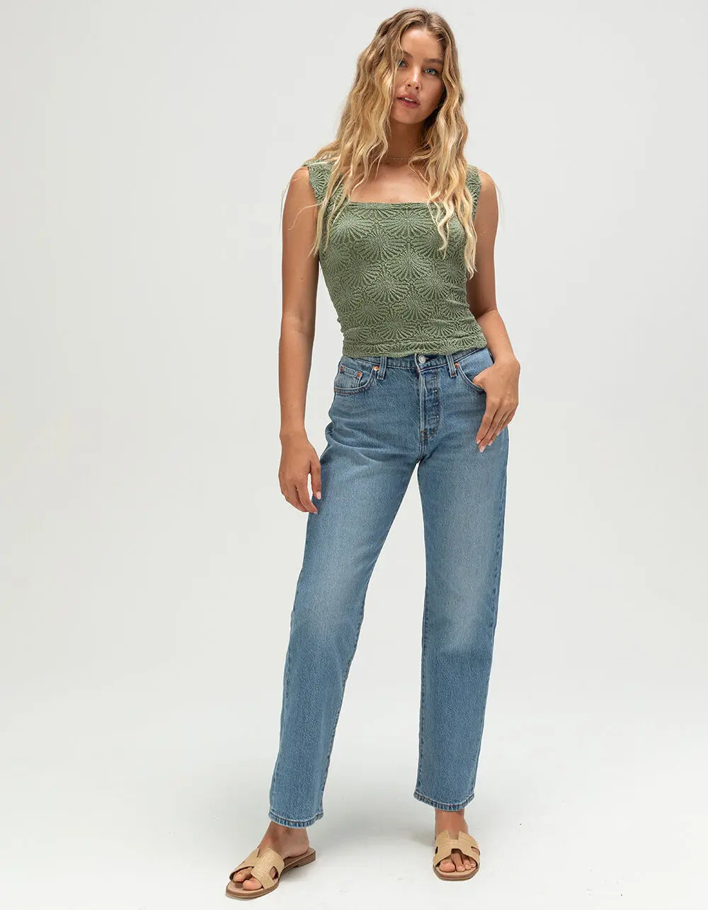 Elevate Your Style with LEVI'S Premium 501 Curve Womens Jeans in Lucid Dream