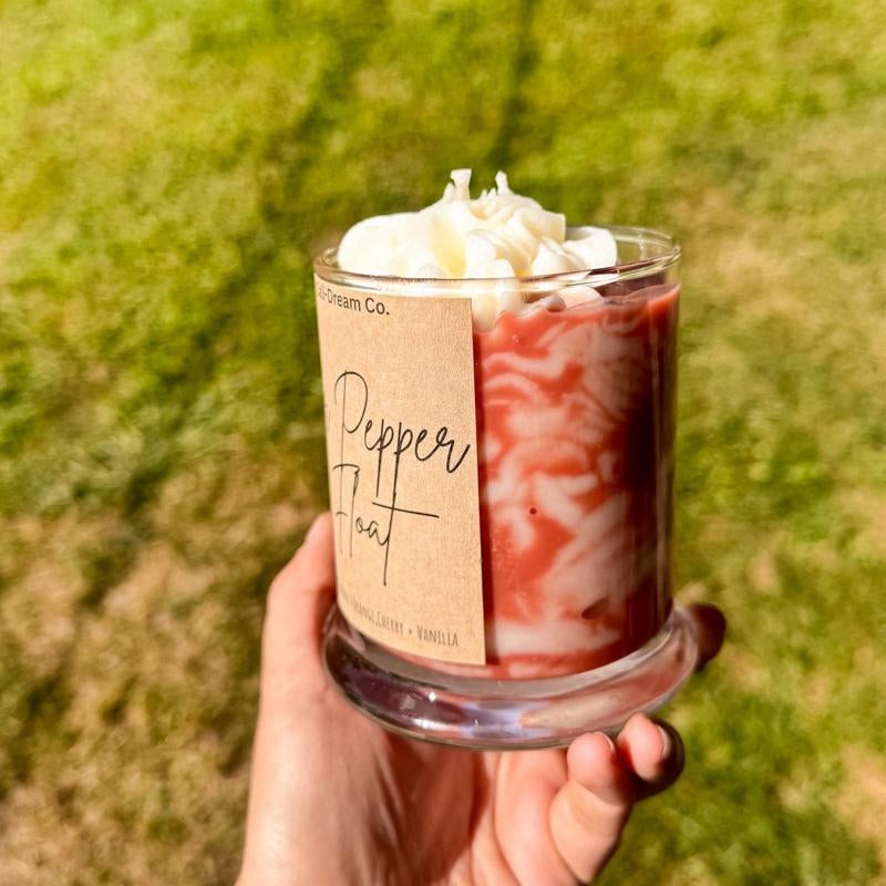 Soda Float Candle - 12 Oz Soy Scented Candle with Orange Cherry & Vanilla Fragrance - Kiki of DC Styles Store