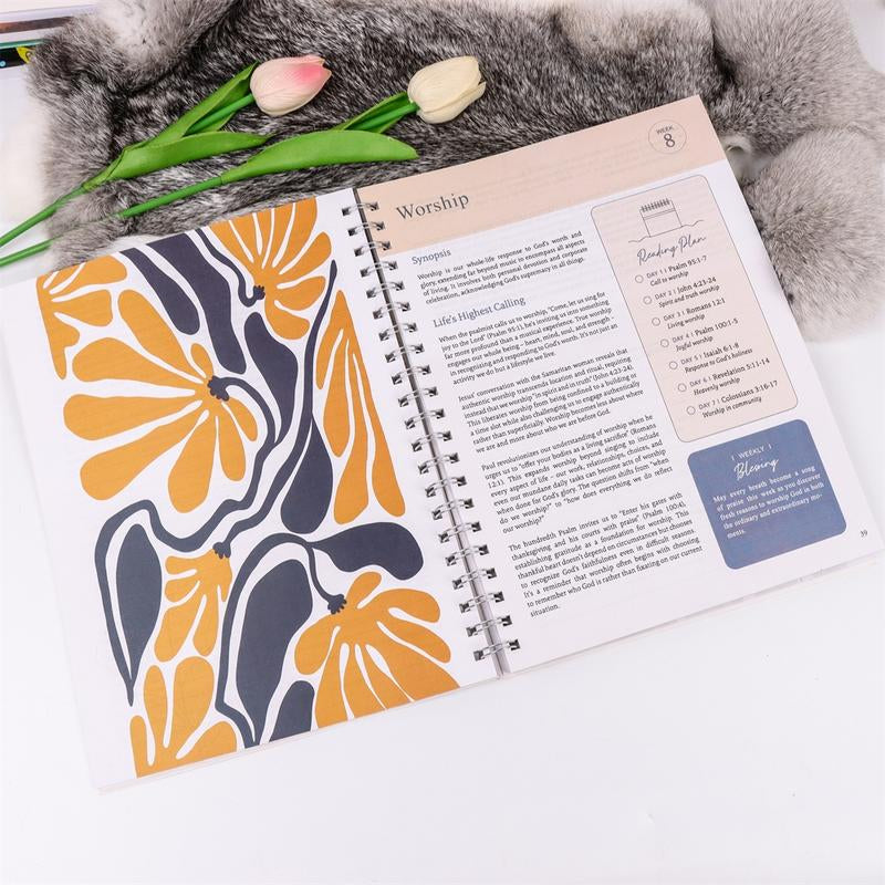 The Bible in a Year 52-Week Study Daily Prayer and Notes Set, Spiritual Journey Gift for Men and Women, Faith-Inspiring Bible Journal - Kiki of DC Styles Store