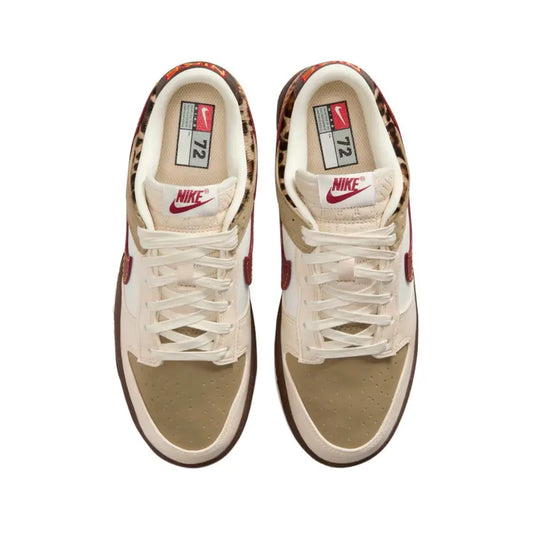 Nike Dunk Low Retro Leopard Khaki Team Red Women’S - Perfect for Casual Footwear Walking Shoes Sneaker Trainer Girl