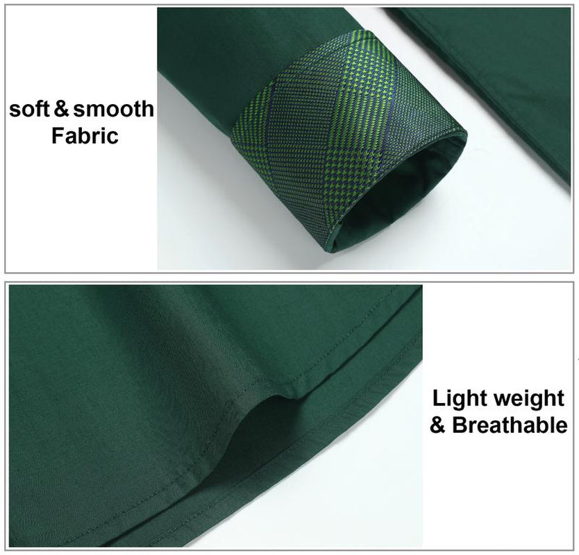 Men'S Dress Shirts Long Sleeve Button down Casual Shirts for Men Inner Contrast Formal Business Tuxedo Wedding Shirt