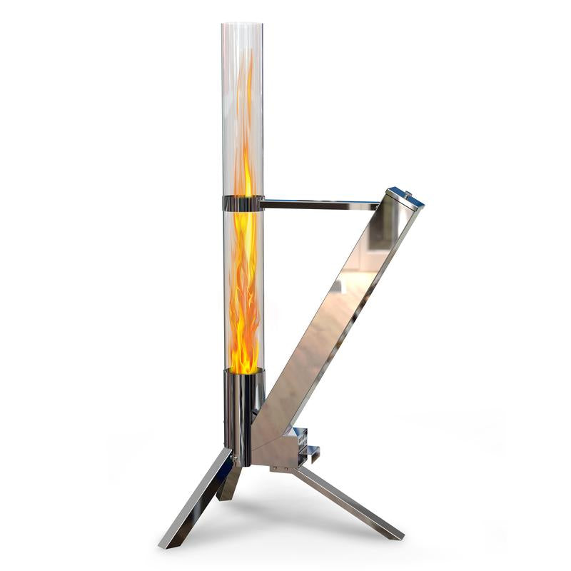 GOLDLIFE Wood Pellet Patio Heater Rocket - Smokeless Outdoor Fire Pit Stove with Glass Tube Chimney for Cozy Backyard & Camping Experiences - Kiki of DC Styles Store