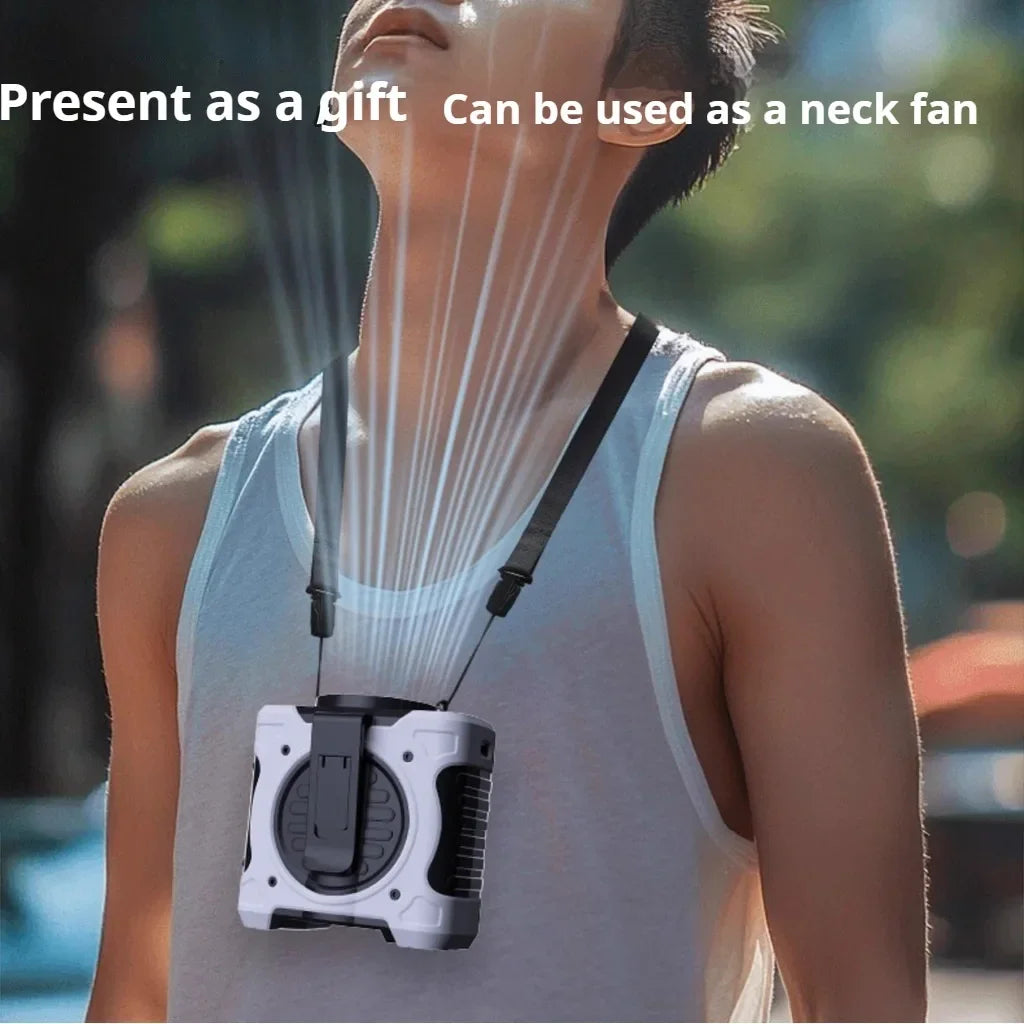 Eary Portable Waist Fan Clip 199 Speeds Wind Air Cooler Belt Fan with Light Lanyard Wearable Hands-Free Neck Fan for Outdoor