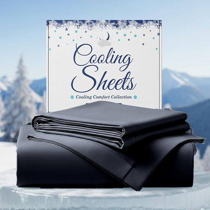 SLEEPHORIA 4 PC Cooling Sheets California King Size Bed Set - Temperature Regulating Bedding for Hot Sleepers - Deep Pocket Cooling Bed Sheets for Night Sweats and Comfort (Beige) - Kiki of DC Styles Store