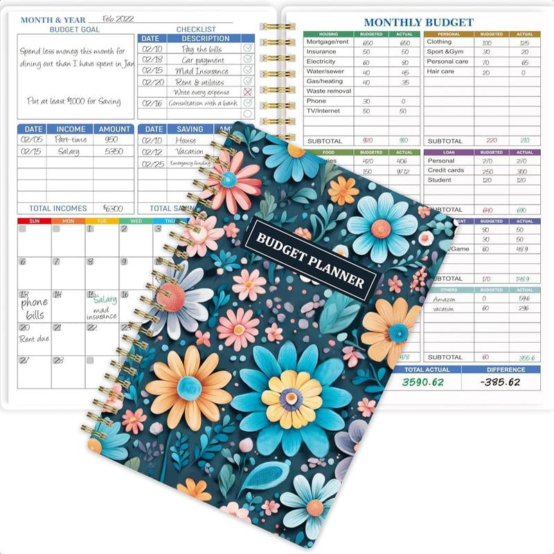 Budget Planner - Monthly Finance Organizer with Expense Tracker Notebook to Manage Your Money Effectively, Undated Finance Planner/Account Book, Start Anytimem,A5(8.6X5.9 Inchs),100Gsm Paper - Pink - Kiki of DC Styles Store