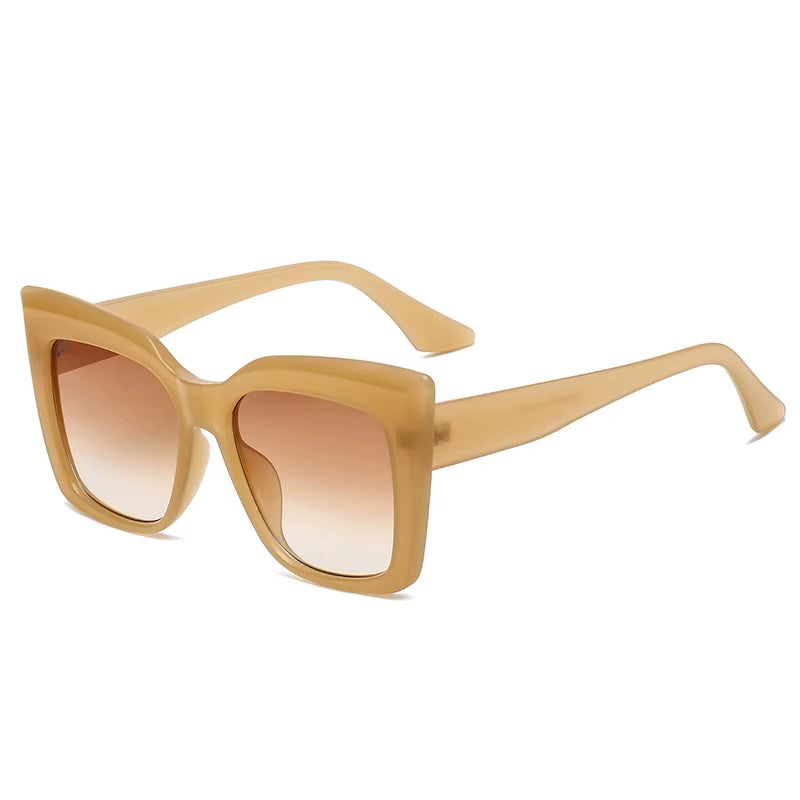 Square Oversized Cat Eye Sunglasses 2024 Fashion Women Shades Trending Men Gradient Sun Glasses Shades UV400 Glasses Goggles