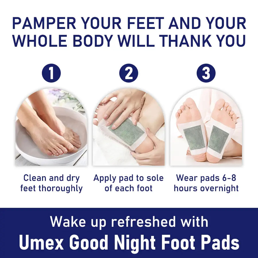 Umex Mugwort Detox Foot Pads – Deep Cleansing Foot Patch with Ginger Powder & Charcoal, Natural Adhesive Pads for Relaxation & Sleep Support