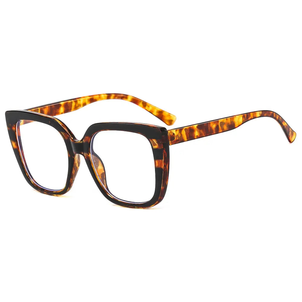 1Pc Ladies Retro Leopard Print Square Glasses | Vintage Plain PC Frame, Non-Prescription Clear Lenses! Suitable for Daily Wear & Women’S School Accessories