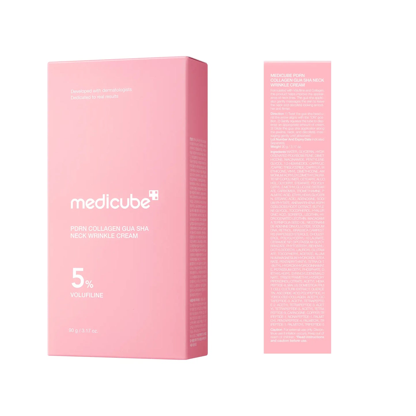[NEW] [Medicube] PDRN Collagen Gua Sha Neck Wrinkle Cream | Built-In Gua Sha Massager with Volufiline 5% + PDRN | Firming, Contour Care for the Look of Fine Lines, Jawline, Neck, Décolleté | Massage Cream | Korean Skincare