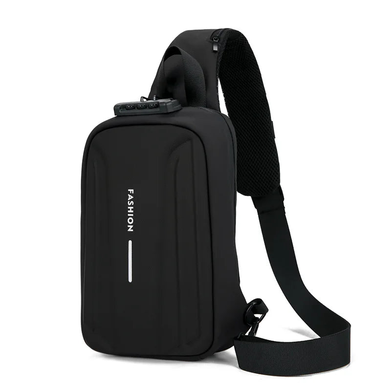 Anti-Theft Travel Chest Bag password lock hard shell one shoulder bag for men mini waterproof male backpack boys crossbody bags - Kiki of DC Styles Store