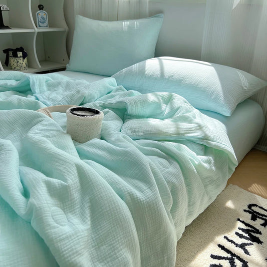 1pc Washed Cotton Duvet Queen/King  Air Condition Quilt for Summer Cooling Skin-Friendly Plain Summer Blanket Comfortable 이불 사계절