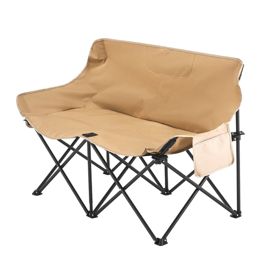 2-Person Folding Camping Sofa Chair with Armrests-0