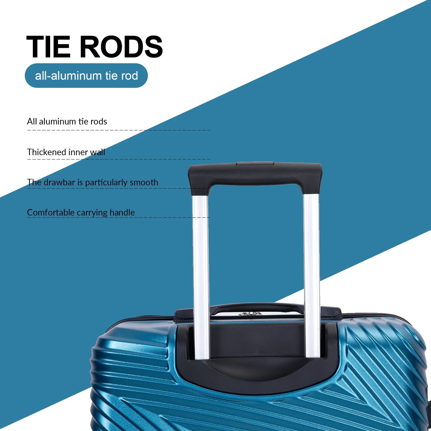 Luggage 3 Piece Set,Suitcase with Spinner Wheels Hardside Lightweight Luggage 20In24In28In.(Blue)